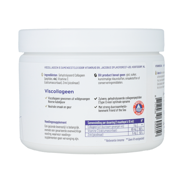 Vitakruid Viscollageen 99% puur collageen vitamine C & zink 130.00 Gram