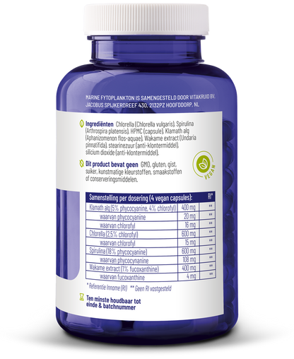 Vitakruid Marine fytoplankton met oa klamath, wakame extract 120.00 Vegetarische capsules