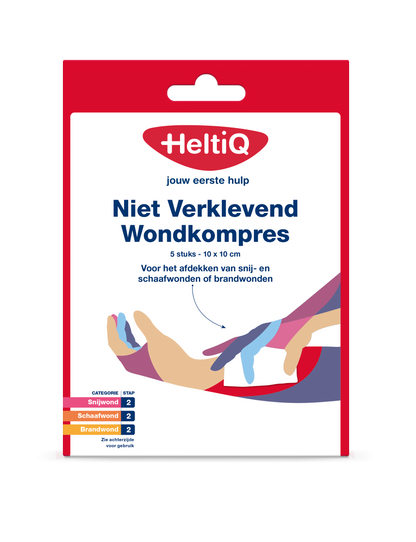 Heltiq Niet verklevend wondkompres 10 x 10cm 5.00 Stuks