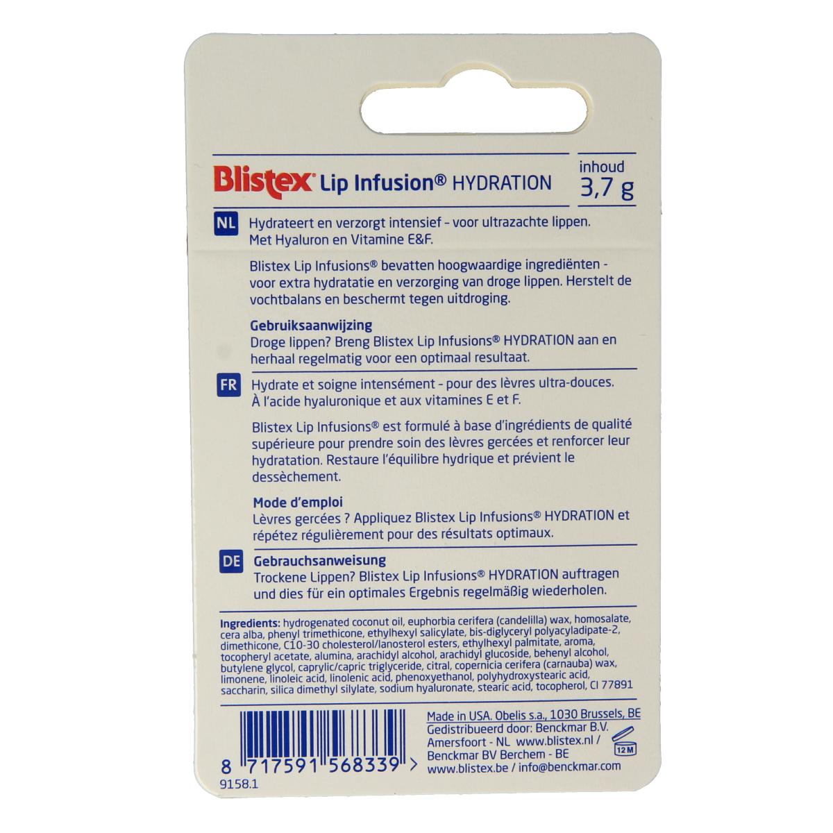 Blistex Lip infusion hydration 3.70 Gram
