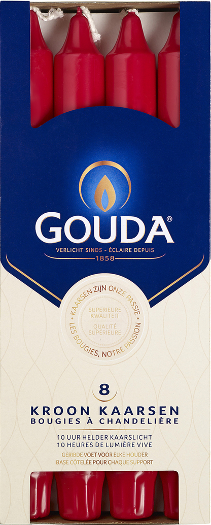 Gouda Kroonkaars robijnrood 240/24 8.00 Stuks