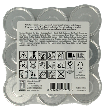 Bolsius True Scents theelichten old wood 18.00 Stuks