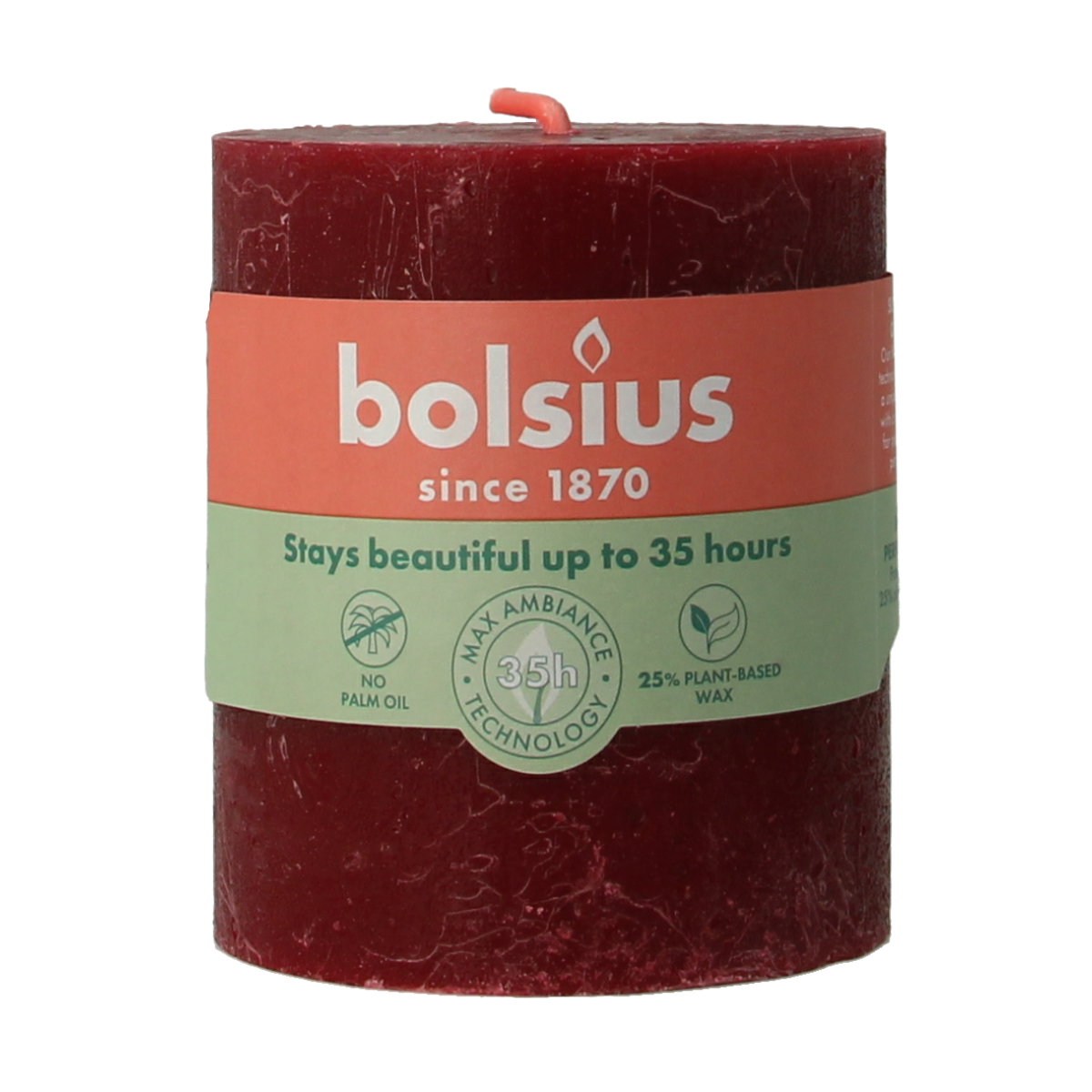 Bolsius Rustiekkaars shine 80/68 velvet red 1.00 Stuks