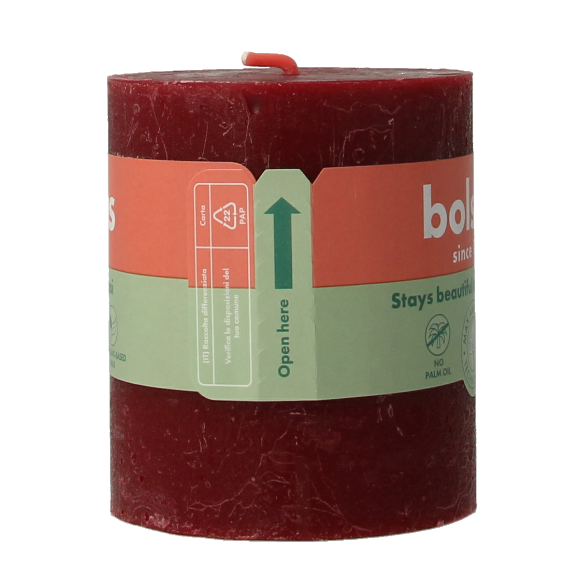 Bolsius Rustiekkaars shine 80/68 velvet red 1.00 Stuks