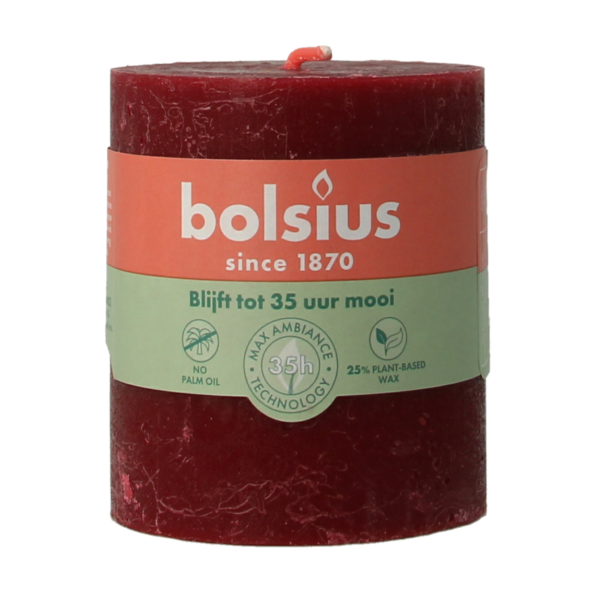 Bolsius Rustiekkaars shine 80/68 velvet red 1.00 Stuks