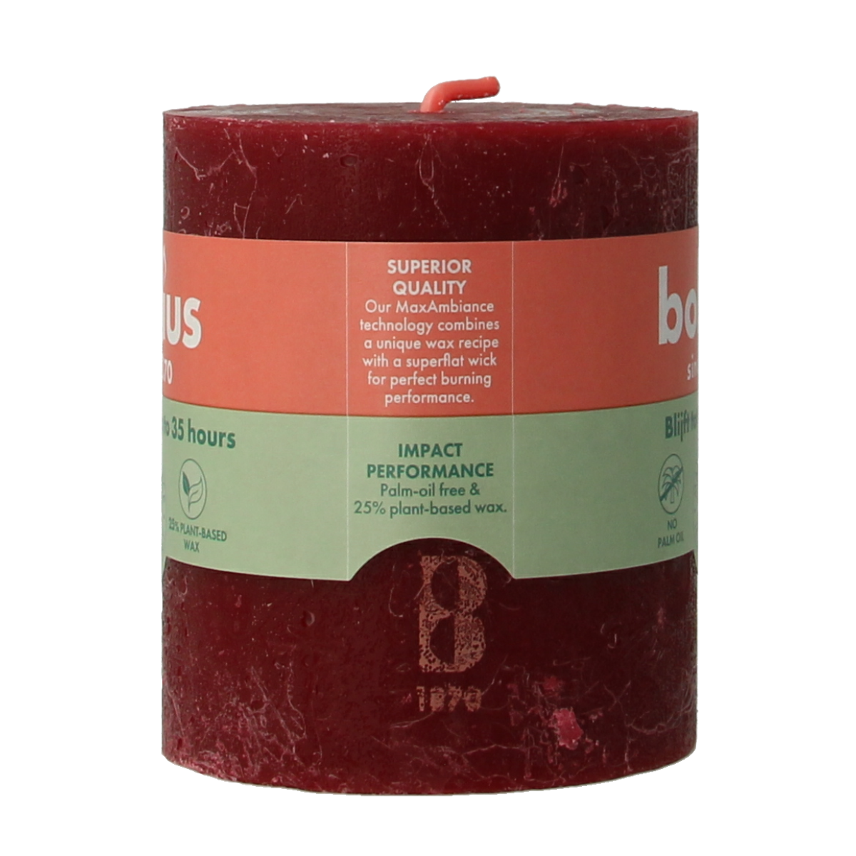 Bolsius Rustiekkaars shine 80/68 velvet red 1.00 Stuks