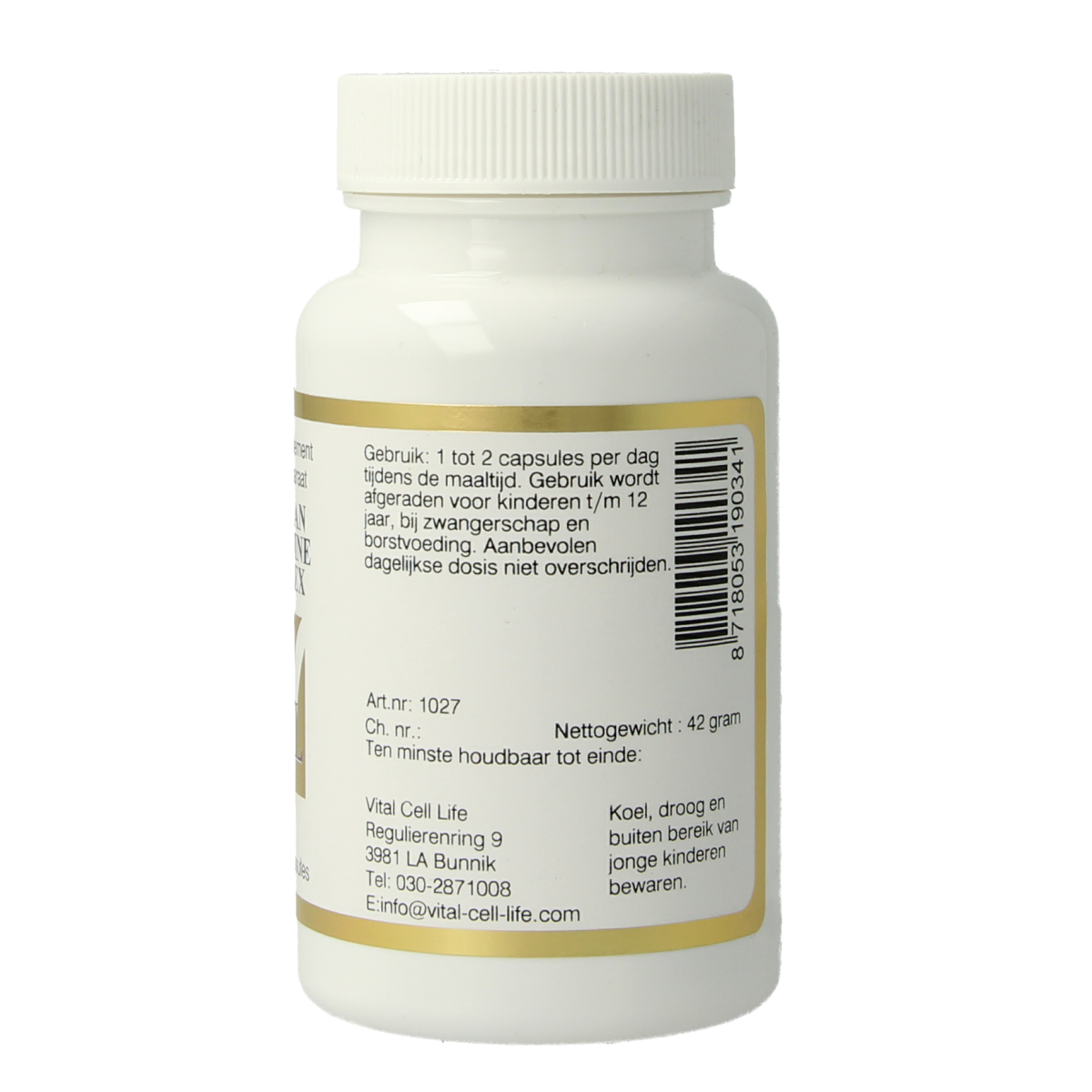 Vital Cell Life Mangaan/L-Arginine complex 100.00 Vegetarische capsules