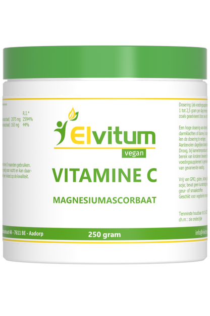 Elvitum  Vitamine C poeder magnesiumascorbaat 250.00 Gram