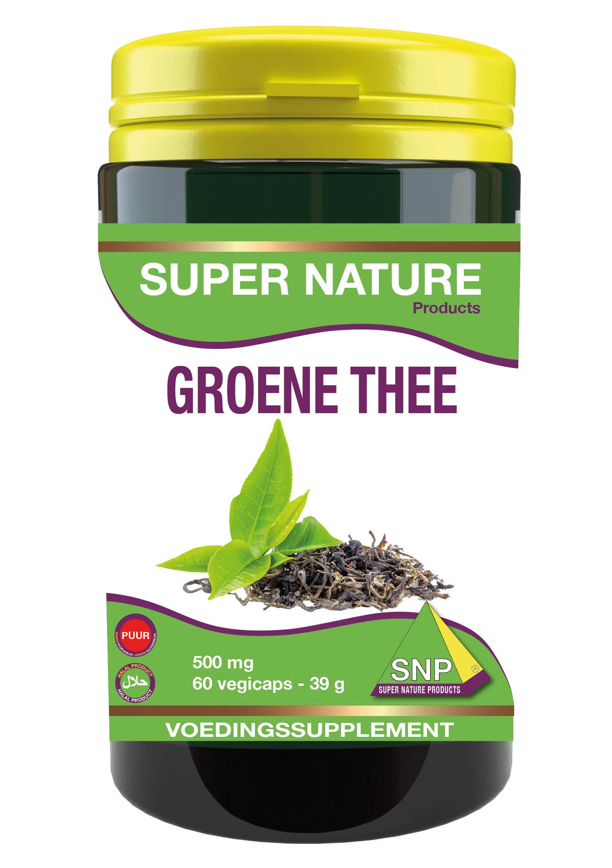 SNP Groene thee 500 mg puur 60.00 Vegetarische capsules