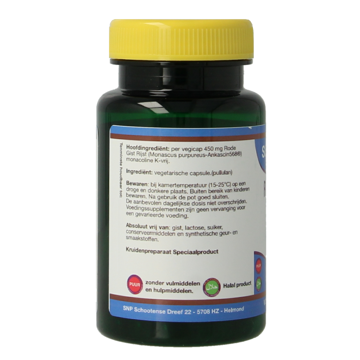 SNP Rode gist rijst monacoline K vrij 30.00 Vegetarische capsules