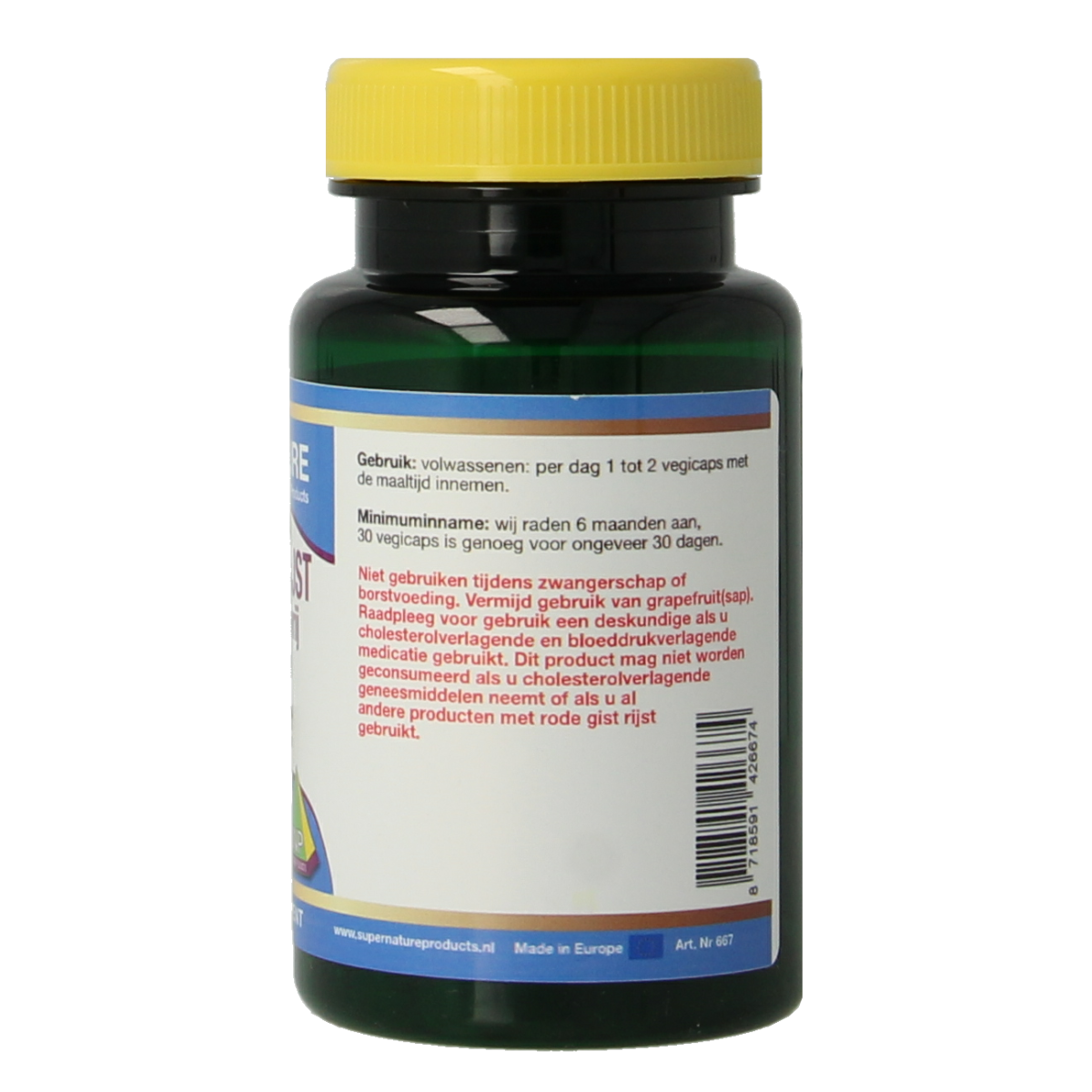 SNP Rode gist rijst monacoline K vrij 30.00 Vegetarische capsules