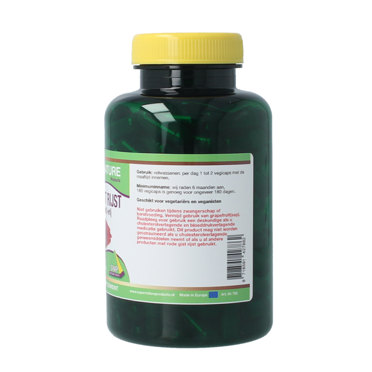 SNP Rode gist rijst monacoline K-vrij 180.00 Vegetarische capsules
