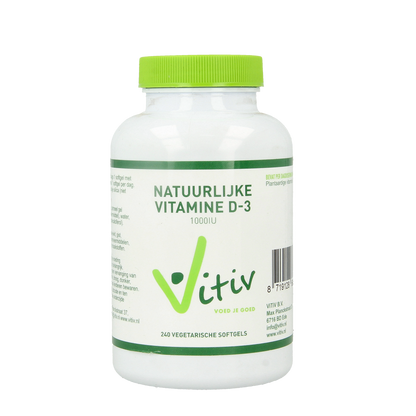 Vitiv Vitamine D3 1000IU 25mcg vega 240.00 Softgels