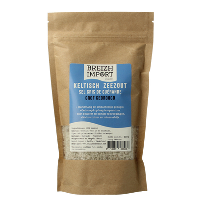Breizh Import Grof Keltisch zeezout gedroogd (navulzak) 400.00 Gram