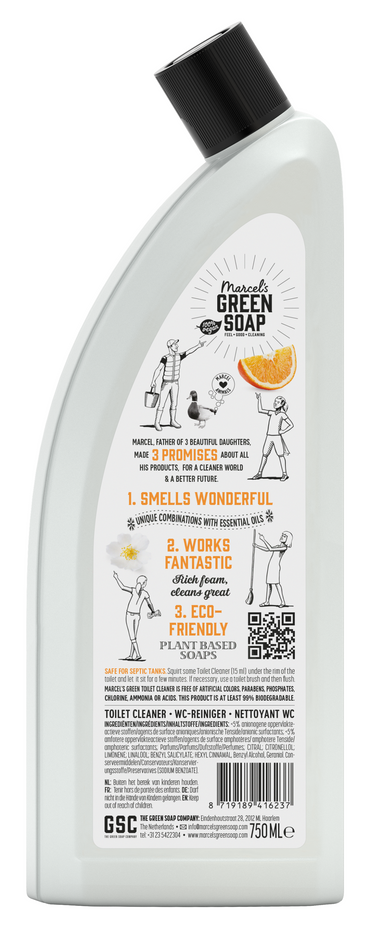 Marcel's Green Soap Toiletreiniger sinaasappel & jasmijn 750.00 Milliliter