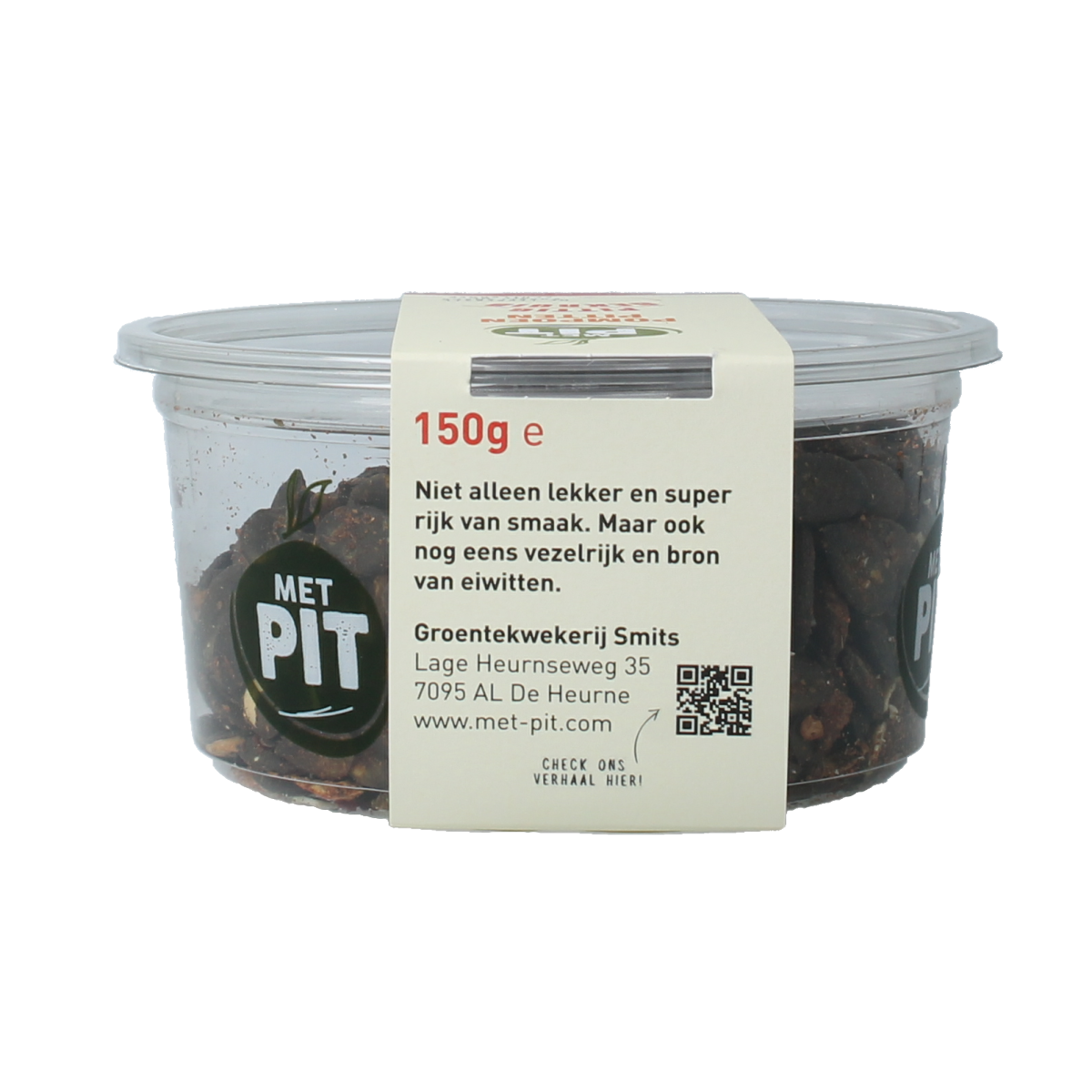Met PIT Pompoenpitten pittig gekruid 150.00 Gram