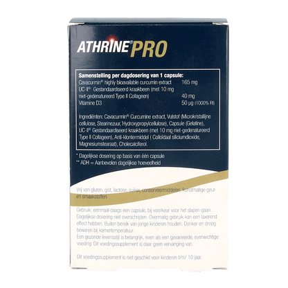 Athrine PRO - UC-II Cavacurmin en Vitamine D3 90.00 Capsules