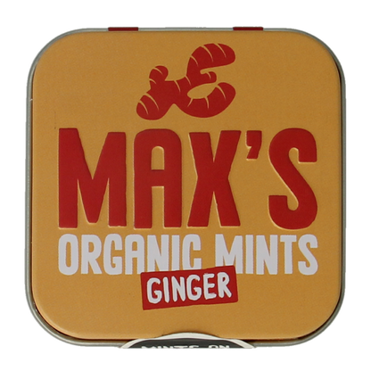 Max mints Ginger blikje vierkant bio 35.00 Gram
