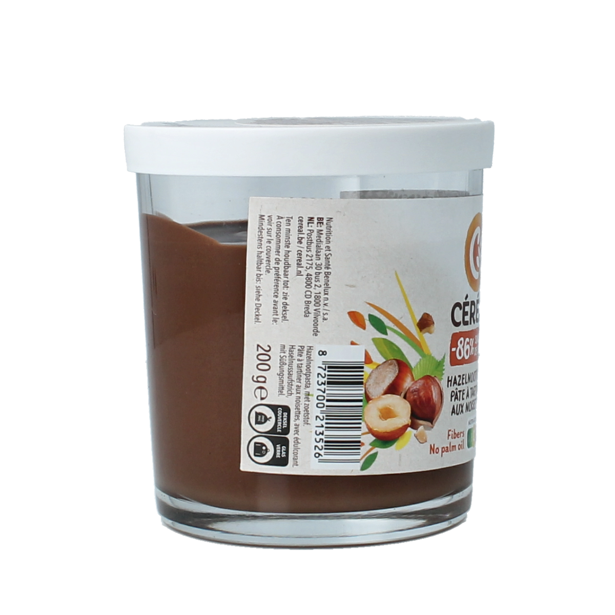 Cereal Hazelnootpasta suikervrij 200.00 Gram