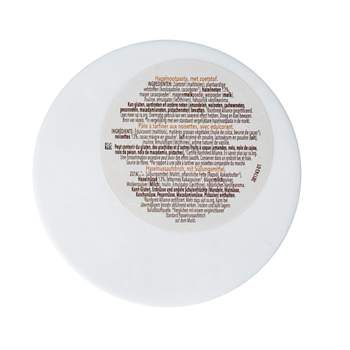 Cereal Hazelnootpasta suikervrij 200.00 Gram