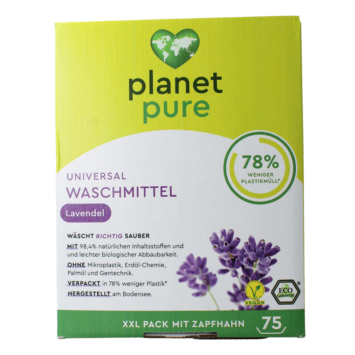 Planet Pure Wasmiddel vloeibaar universeel lavendel 3.00 Liter