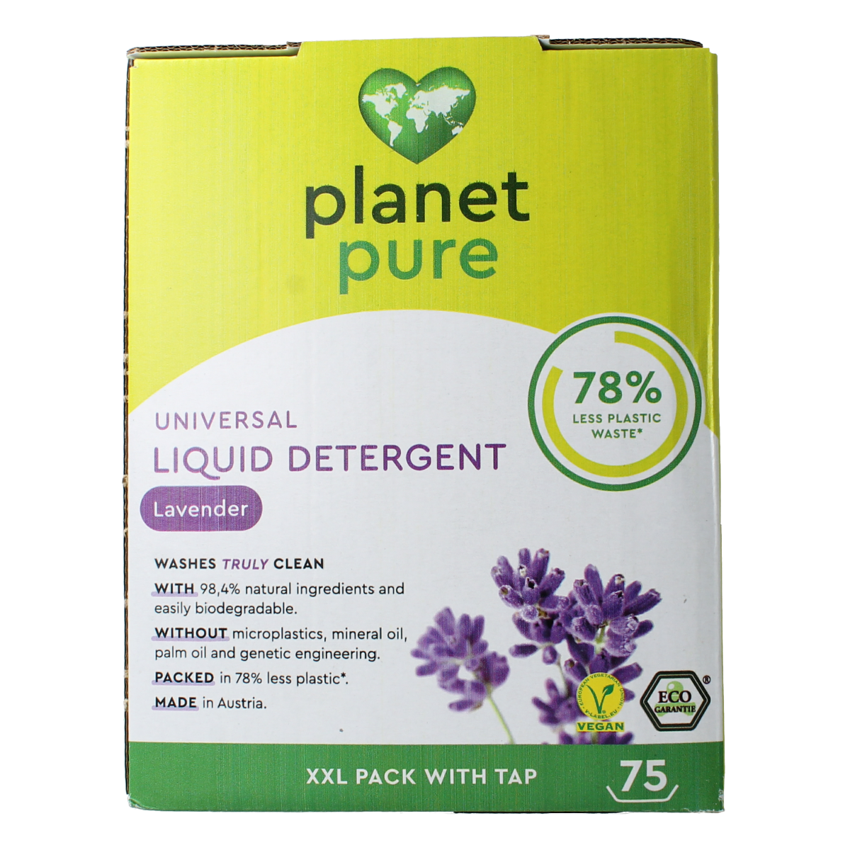 Planet Pure Wasmiddel vloeibaar universeel lavendel 3.00 Liter