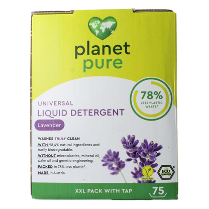 Planet Pure Wasmiddel vloeibaar universeel lavendel 3.00 Liter