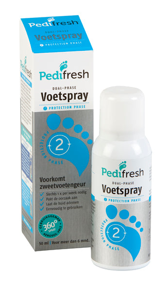 Pedifresh Fase 2 tegen lange termijn zweetvoeten spray 50.00 Milliliter