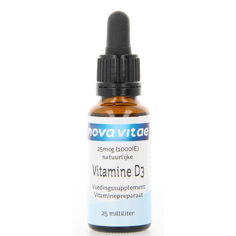Nova Vitae Vitamine D3 1000IU druppel 25.00 Milliliter