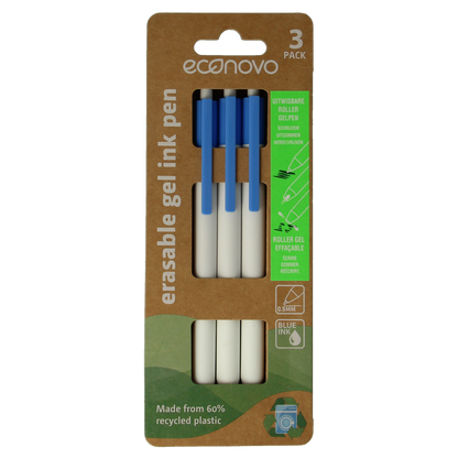 Econovo Gelpennen uitwisbaar blauw 3.00 Stuks